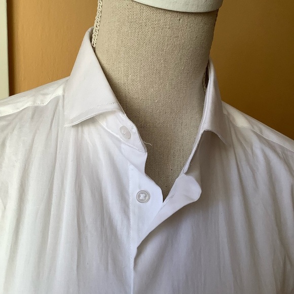 1670 Slim Fit Crisp White Dress Shirt Size 14 32/33 - Picture 6 of 10